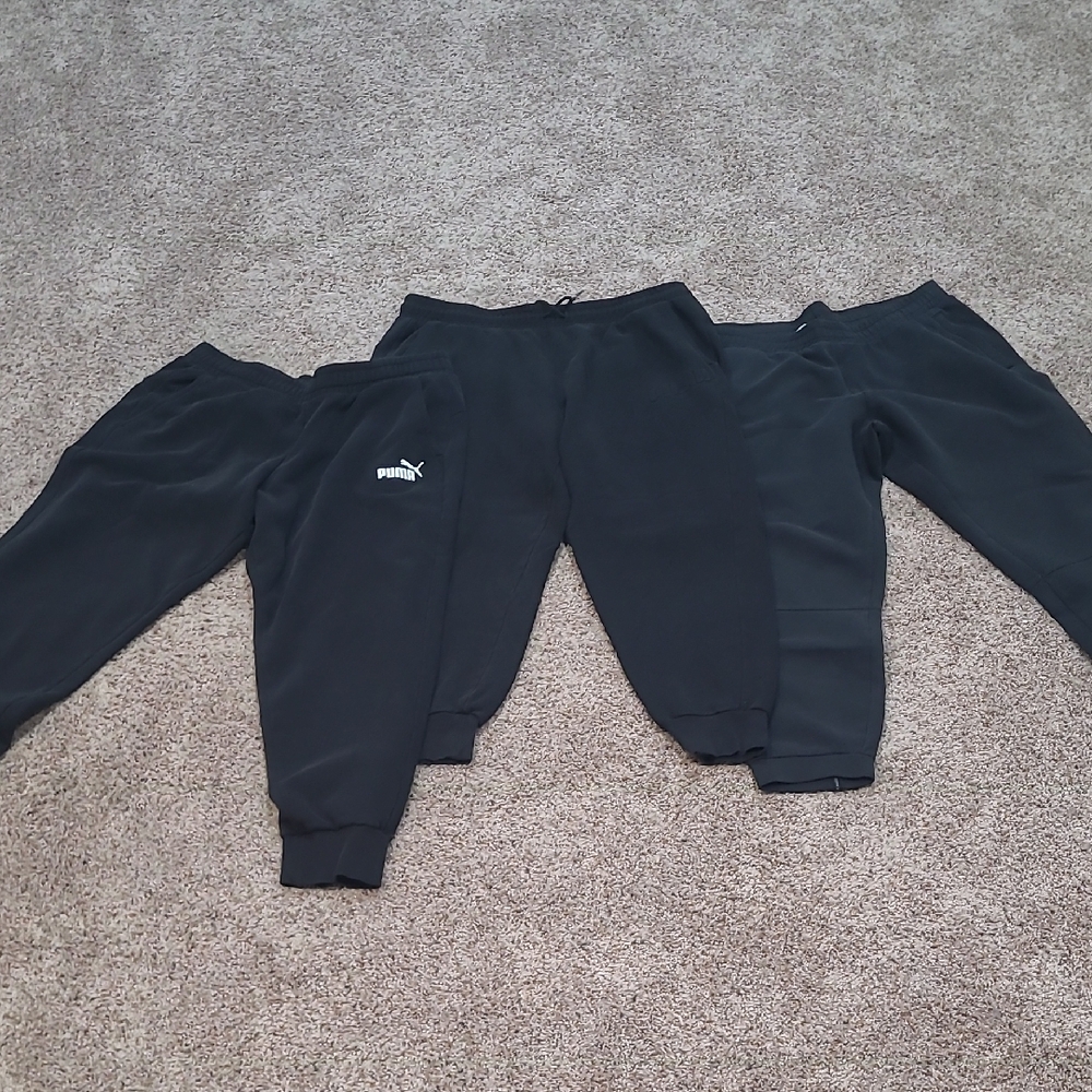 3 Men's Black Jogger Sweatpants